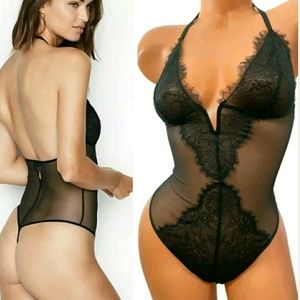 Victoria's Secret Black Lace One Piece Lingerie